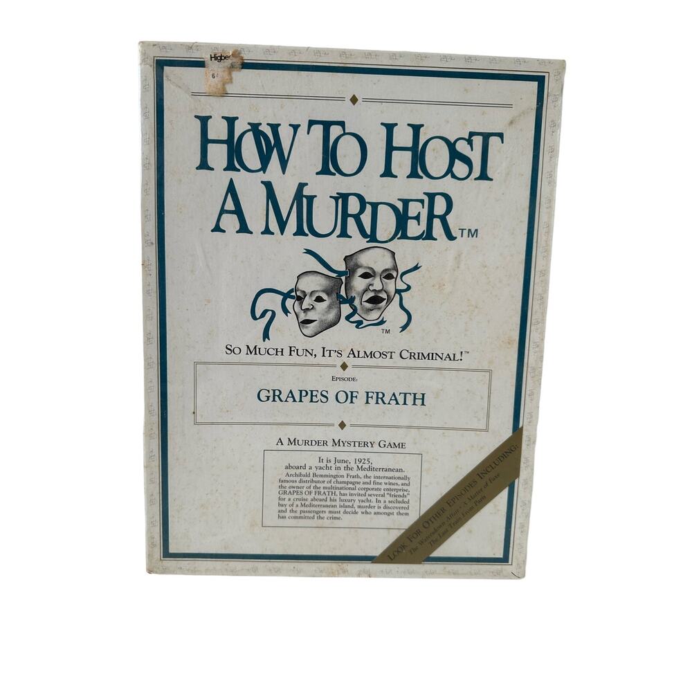 Vintage How to Host a Murder Grapes of Frath, Board Game 1986 NIB